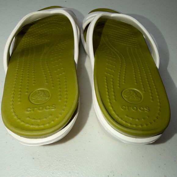Crocs PATRICIA II Womens Size 7 Strappy Sandals Slides White Green Wedge - Picture 4 of 6